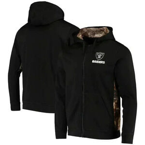 Men's Las Vegas Raiders Dunbrooke Black/Realtree Camo Decoy Tech Fleece Full-Zip